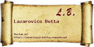 Lazarovics Betta névjegykártya